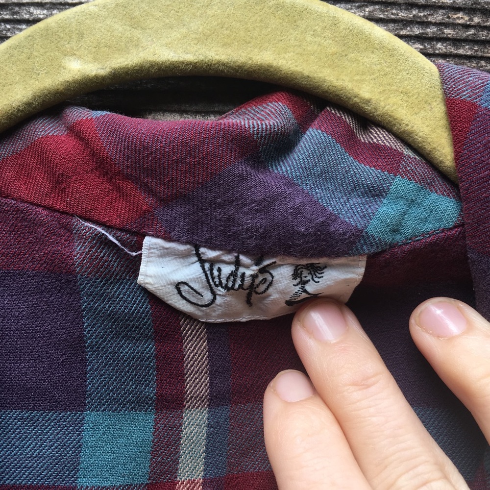 SOLD Poet Sleeve Plaid Button Down Shirt - Picture 6 of 7